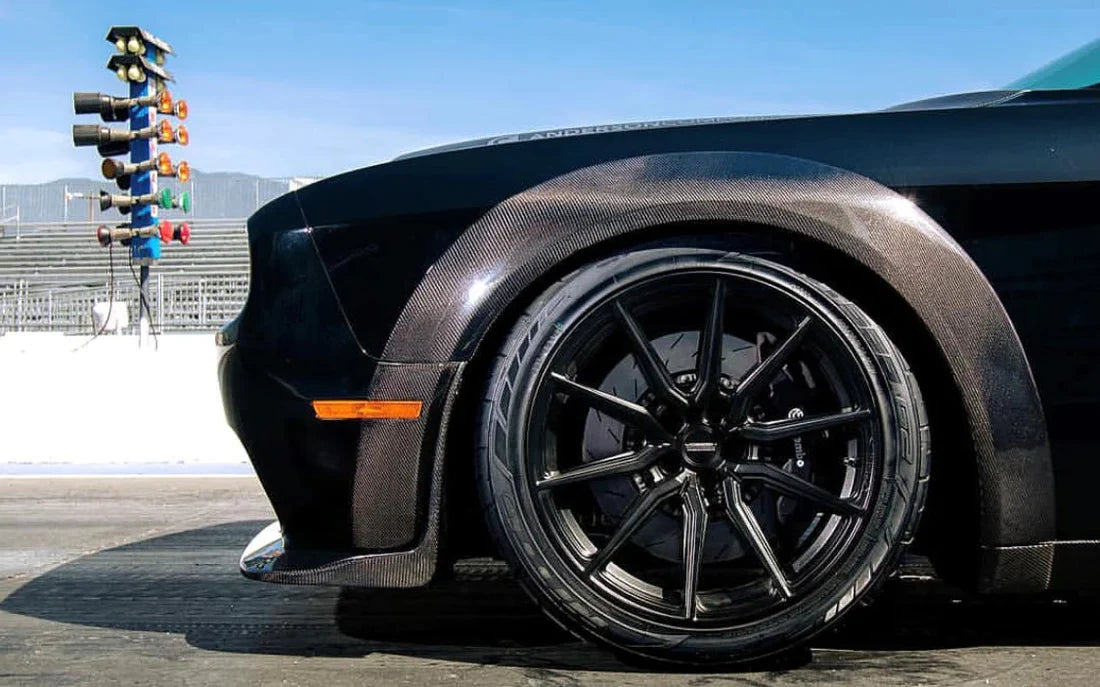 2018-2024 Dodge Challenger Widebody Hellcat/Demon/Redeye Carbon Fiber Front Fender Flare Extensions